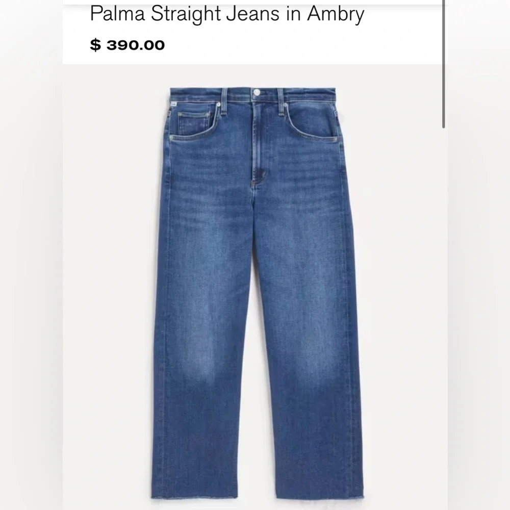 Citizens of Humanity Palma Straight Leg Jean High Waist Raw Hem Size 28